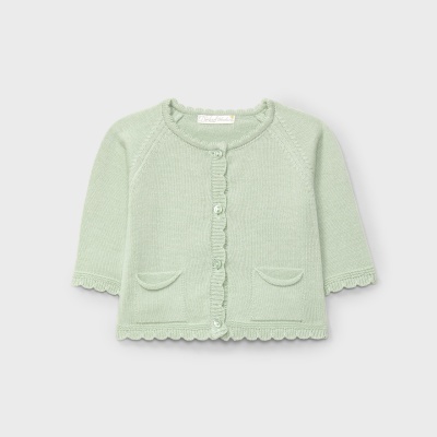 Casaco em malha de algodão verde menta