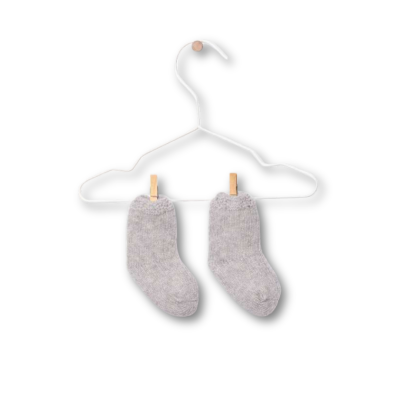 Carapins tricotados em lã merino cinzento | SNOWFLAKE Wedoble