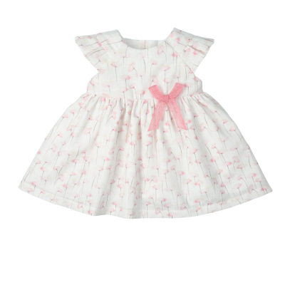 Vestido em algodão estampado em rosa blossom "Attractive"