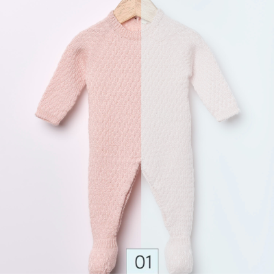 Babygrow tricotado em lã merino azul | COSY Wedoble