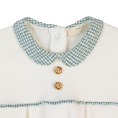 Babygrow laminado com gola redonda pérola Flowery Baby Gi