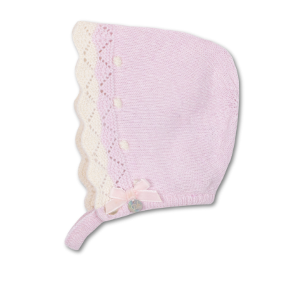 Touca malha trabalhada em rosa bebé |SWEETHEART Dr Kid