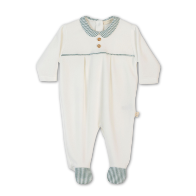 Babygrow laminado com gola redonda pérola Flowery Baby Gi