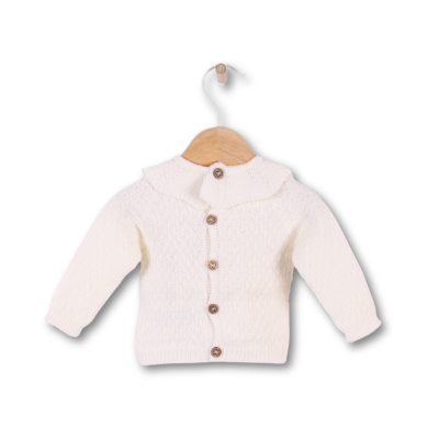 Camisola tricotada em lã merino pérola | COSY Wedoble