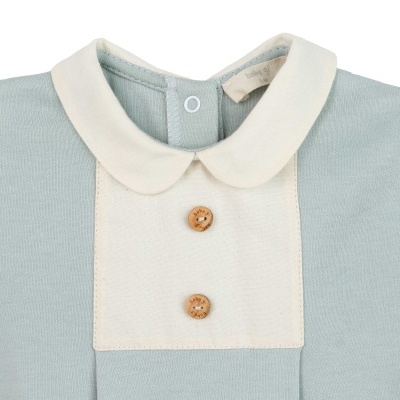 Babygrow algodão c/ peito verde água