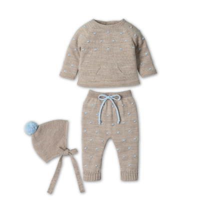 Conjunto de malha de 3 peças "DOTS-NUT" Mac Ilusión