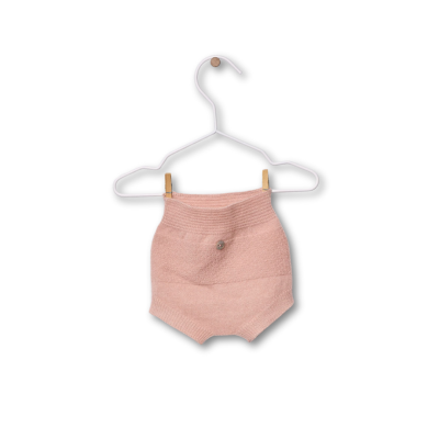 Tapa fralda tricotado em lã merino e caxemira rosa | LITTLE LOVE Wedoble