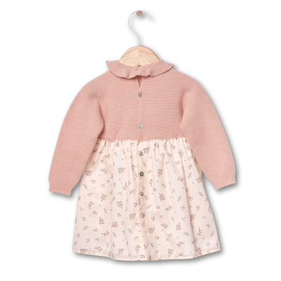 Vestido de manga comprida com tecido florido | LITTLE LOVE Wedoble