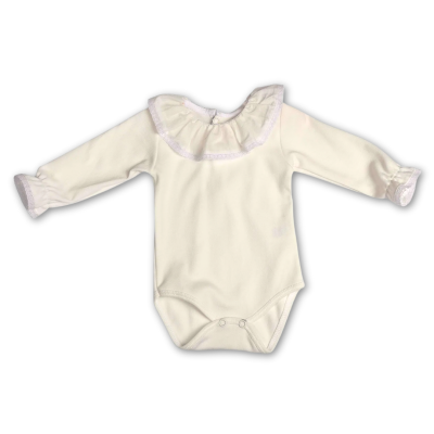 Body algodão manga comprida bordado inglês pérola Baby Gi