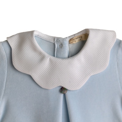 Babygrow Laminado com gola piquê azul