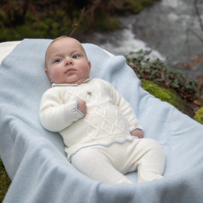 Conjunto malha com losangos na cor cru |BLUE DREAM Dr Kid