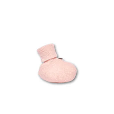 Carapins tricotados em lã merino e caxemira rosa | LITTLE LOVE Wedoble