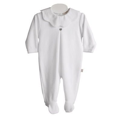 Babygrow Laminado com gola piquê branco