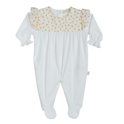 Babygrow algodão com folho no ombro pérola Fruity