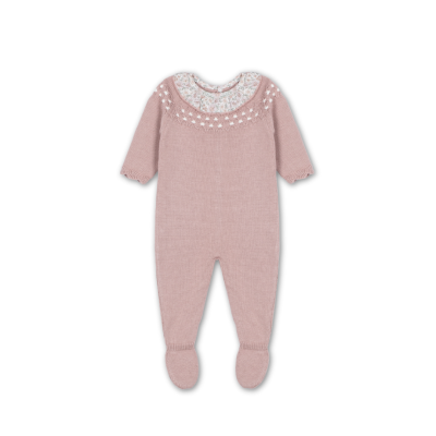 Babygrow malha de algodão na cor rosa velho |WINTER TRIP Dr Kid