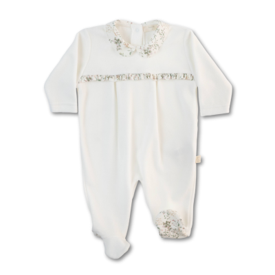 Babygrow Laminado com folho no peito pérola Sirley Baby Gi