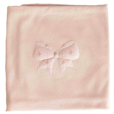 Fralda algodão rosa salmão Flora com laço