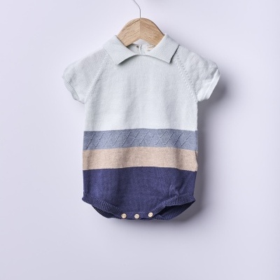 Fofo polo de manga curta tricotado em algodão | SEA BREEZE