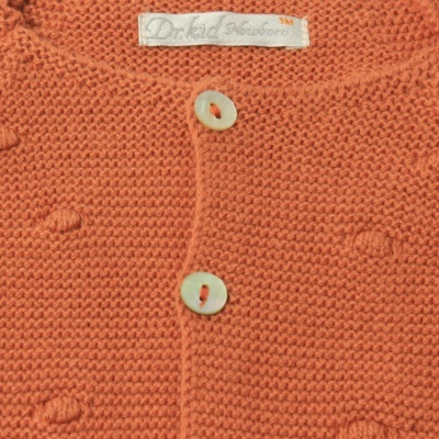 Casaco malha algodão orgânico c/ decote redondo ferrugem