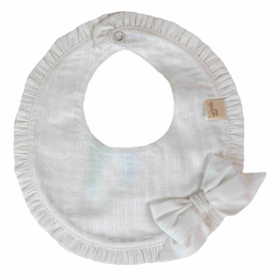 Babete algodão redonda com laço Pure