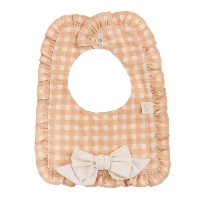 Babete algodão quadrada vichy com laço Seaside