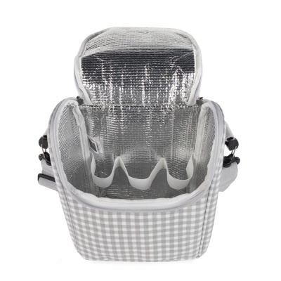 Lancheira térmica- I Love Vichy cinzenta