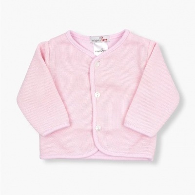 Casaco Algodão cardado rosa bebé