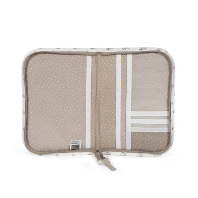 Porta Documentos Botton Flowers - Pérola e rosa