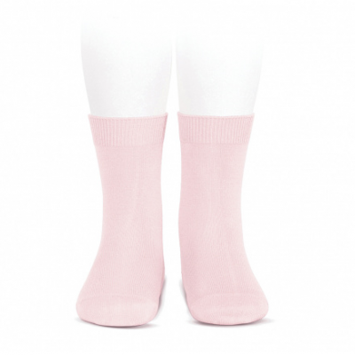 Meia Curta Lisa rosa bebé