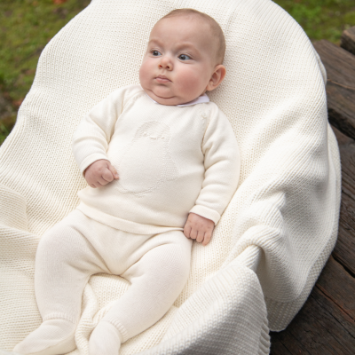 Conjunto malha em algodão orgânico na cor cru |ORGANIC COLLECTION Dr Kid