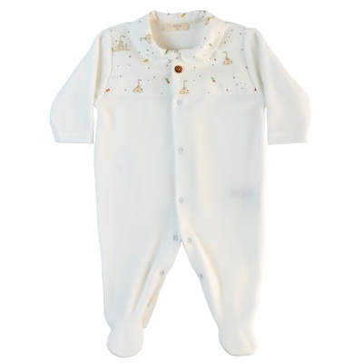 Babygrow laminado com peito estampado pérola Goose Baby Gi