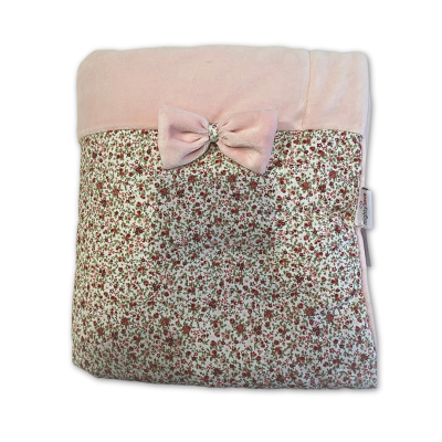 Manta Laminada rosa com padrão floral| Íris Mighty Love