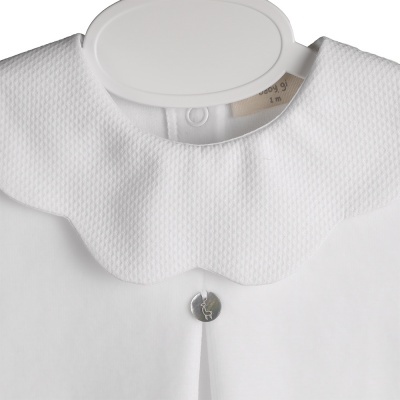 Babygrow Laminado com gola piquê branco
