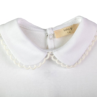 Body algodão de manga comprida com renda Baby Gi