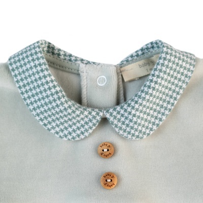 Babygrow laminado com gola redonda menta Flowery Baby Gi