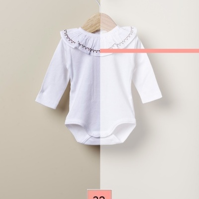 Body de manga comprida com folho