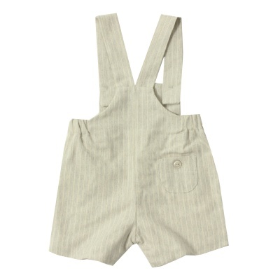 Jardineira algodão c/ alças cinza claro