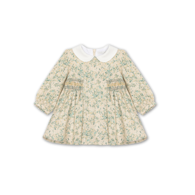 Vestido algodão floral e favos no peito| AUTUMN SUN Dr Kid