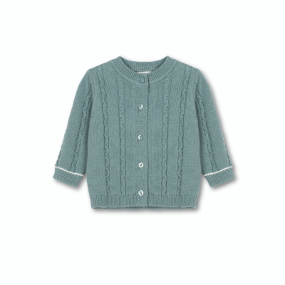 Casaco em malha de algodão verde água | HALCYON Dr Kid