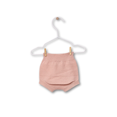 Tapa fralda tricotado em lã merino e caxemira rosa | LITTLE LOVE Wedoble