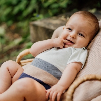 Fofo polo de manga curta tricotado em algodão | SEA BREEZE