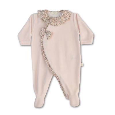 Babygrow Laminado com laço em rosa pêssego Leah Baby Gi