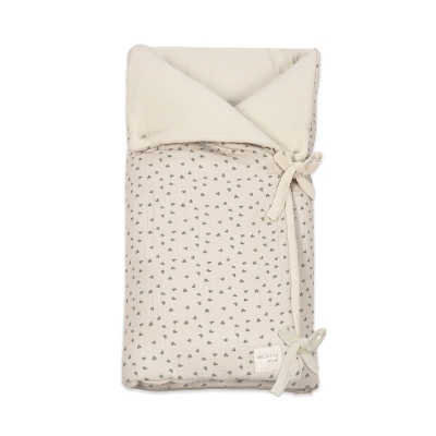 Saco Manta Algodão Hearts Poppy Moss