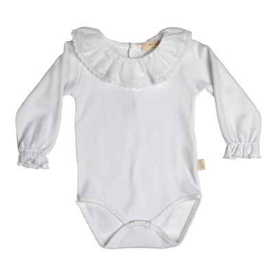 Body algodão manga comprida bordado inglês branco Baby Gi
