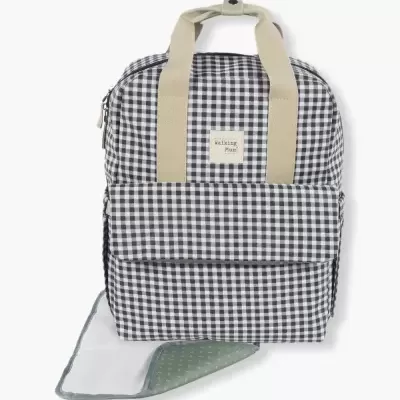 Mochila Maternidade I Love Vichy preta