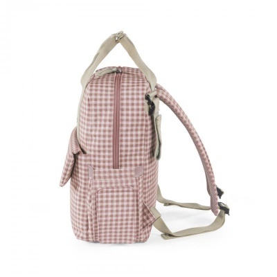 Mochila Maternidade I Love Vichy rosa