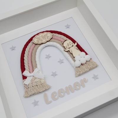 Quadro Anjo da Guarda em Macramé