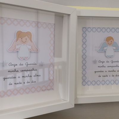 Quadro Anjo da Guarda em papel