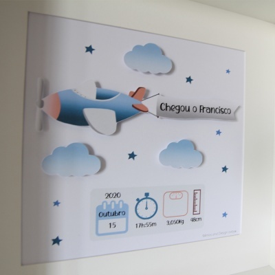 Quadro Dados de Nascimento - Avião