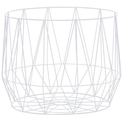 Cesto metálico branco de design geométrico